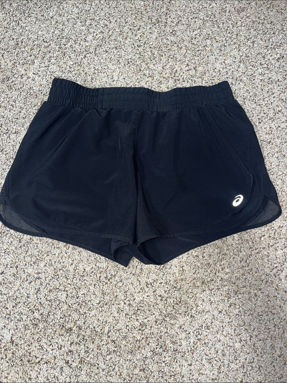 Asics Black Women's Athletic Running Shorts with White Logo
